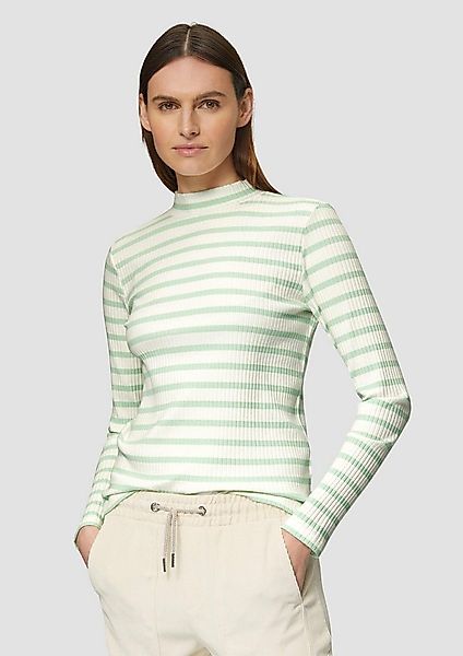 s.Oliver Langarmshirt T-Shirt Langarmshirt mit Rippstruktur und Stehkragen günstig online kaufen