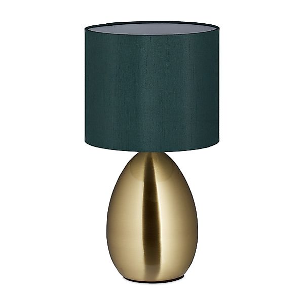 relaxdays Nachttischlampe Tischlampe Metall & Stoff, günstig online kaufen
