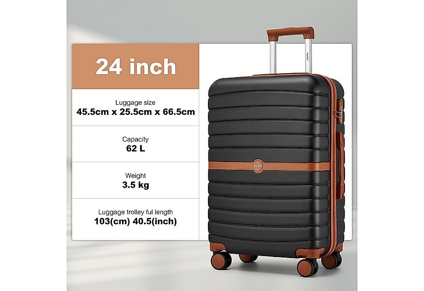 KONO Handgepäckkoffer Koffer Trolley ABS+PC Hartschalenkoffer mit TSA-Schlo günstig online kaufen