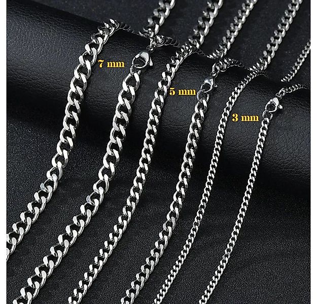 Ware aus aller Welt Panzerkette Halskette aus Edelstahl Breite: 3, 5 und 7m günstig online kaufen