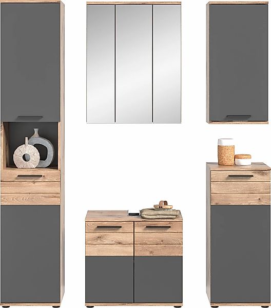 welltime Badmöbel-Set "Riga, 5 teilig, bestehend aus:" Set, 5 Stk. tlg. günstig online kaufen