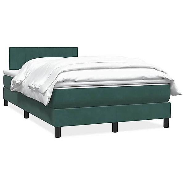 vidaXL Boxspringbett, Boxspringbett mit Matratze Dunkelgrün 120x210 cm Samt günstig online kaufen