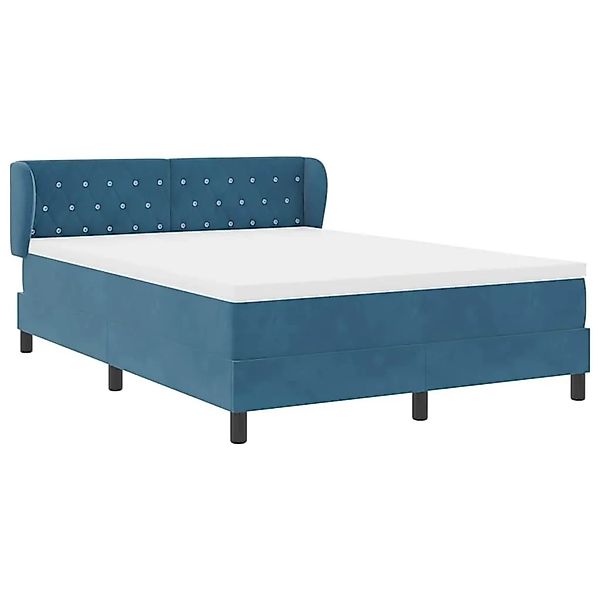 vidaXL Boxspringbett mit Matratze Dunkelblau 160 x 200 cm Samt 3340344 günstig online kaufen