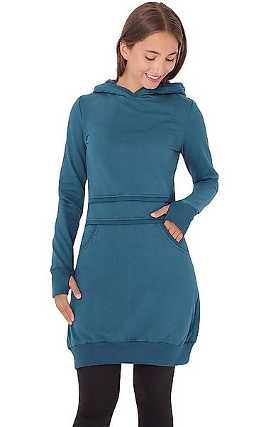 PUREWONDER Sweatkleid Kapuzenpullover-Kleid Hoodie Einfarbig dr19 Blau XXL günstig online kaufen