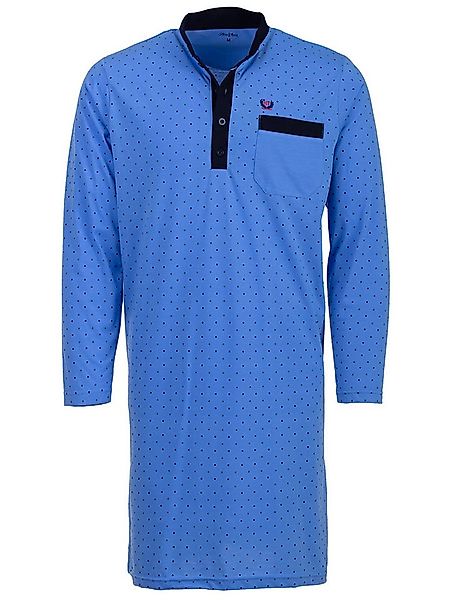 Henry Terre Nachthemd Nachthemd Langarm - Stehkragen mit Punkten günstig online kaufen