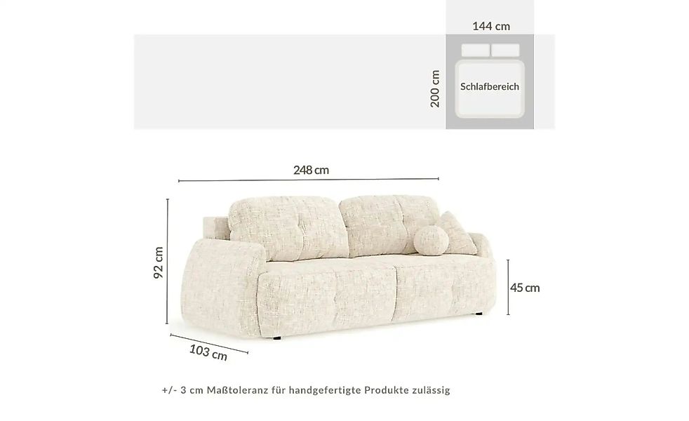 Einzelsofa   ¦ blau ¦ Maße (cm): B: 248 H: 92 Polstermöbel > Sofas > 3-Sitz günstig online kaufen