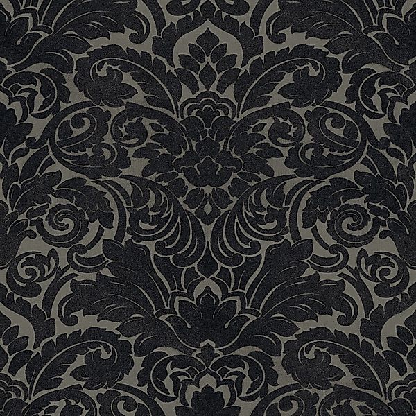 PROFHOME 335836-GU Barock Tapete Ornament Matt Rot Schwarz 0,52 m x 10,05 m günstig online kaufen