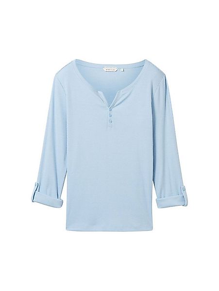 TOM TAILOR T-Shirt Gestreiftes Langarm mit Henley T-Shirt stripe henley günstig online kaufen