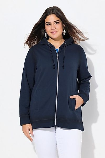 Ulla Popken Sweatjacke Hoodiejacke Spray-Effekt Kapuze Langarm günstig online kaufen