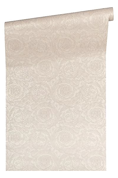 Bricoflor Ornament Tapete für Schlafzimmer in Grau Silber Neobarock Tapete günstig online kaufen