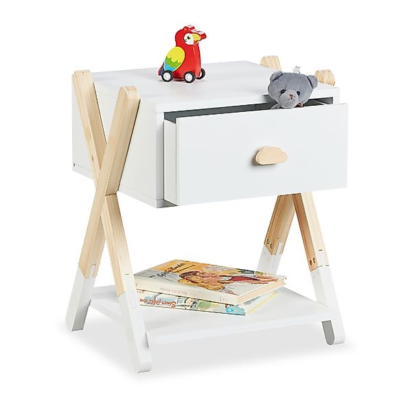 relaxdays Nachttisch für Kinder mit Schublade günstig online kaufen