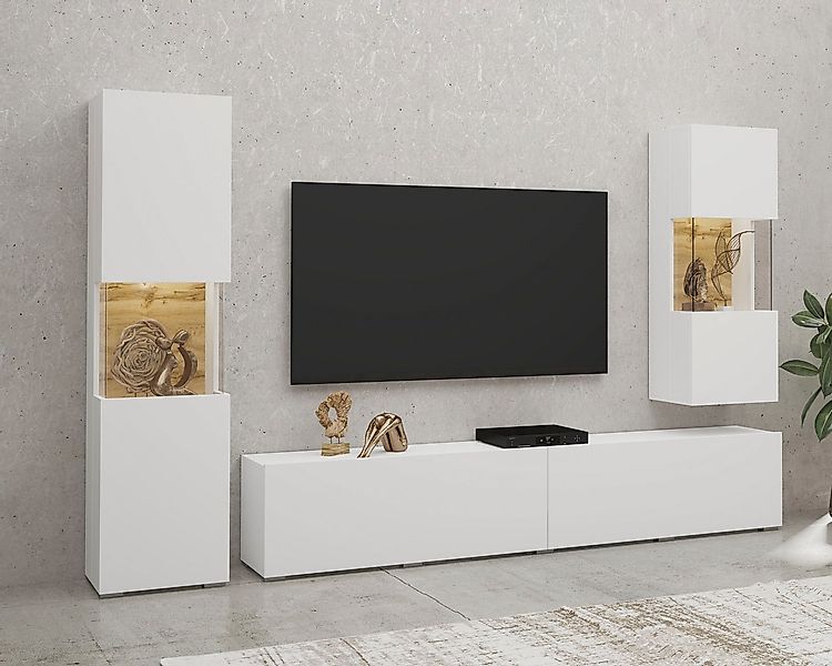 INOSIGN Wohnwand Ava, Wohnzimmer-Set hängend/stehend montierbar, Vitrine, L günstig online kaufen