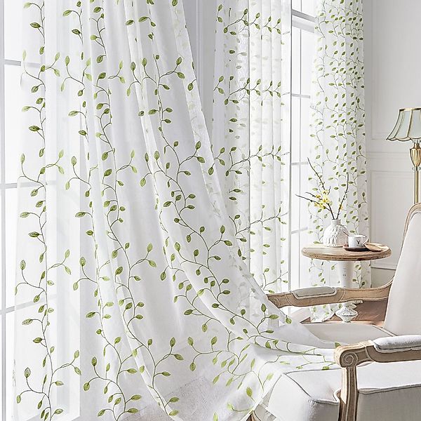 BTTO V&G Gardine Voile Gardine Blättern günstig online kaufen