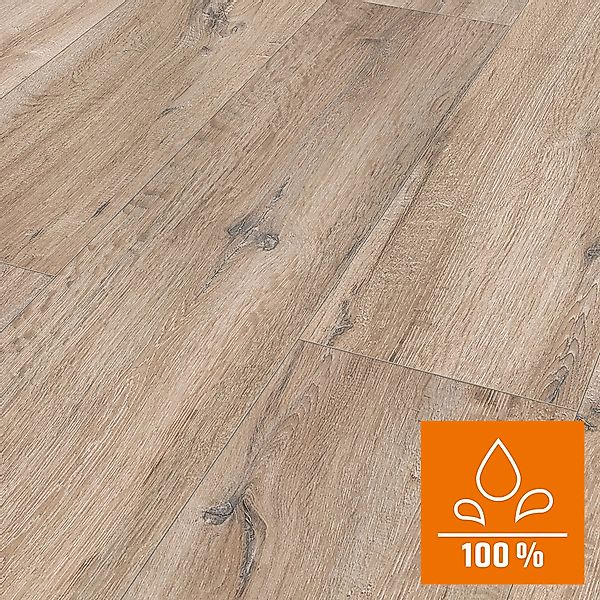 Classen XL Laminat 8 mm Wasserfest Eiche Graubraun günstig online kaufen