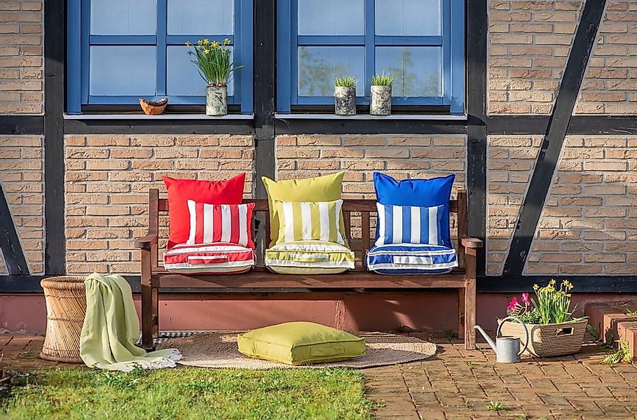 H.O.C.K. Dekokissen »Classic Streifen Outdoor«, Kissenhülle mit Füllung, 1 günstig online kaufen