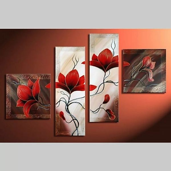 4 Leinwandbilder MAGNOLIA (2) 100 x 70cm Handgemalt günstig online kaufen