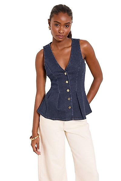 LIPSY Blusentop Lipsy Denim-Weste mit Schößchen (1-tlg) günstig online kaufen