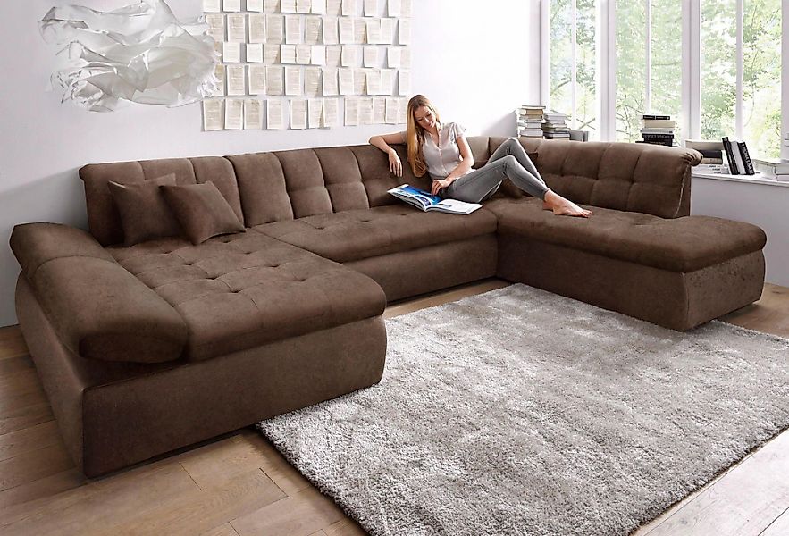 DOMO collection Wohnlandschaft »NMoric im XXL-Format, B/T/H: 353/216/80 cm, günstig online kaufen