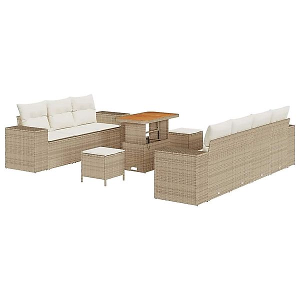 vidaXL Garten-Sofa-Set 10-Tlg Beige Poly Rattan 3361971 günstig online kaufen