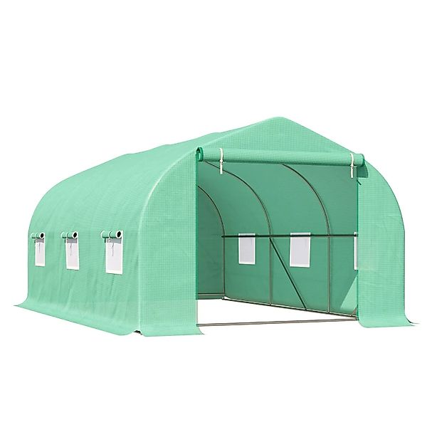 Outsunny Folien Gewächshaus mit Giebeldach 450 x 300B x 205H cm günstig online kaufen