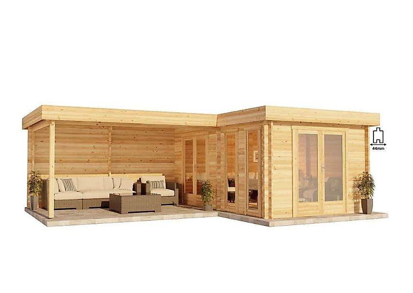 Alpholz Gartenhaus Holz Flachdach Quinta ISO, günstig online kaufen