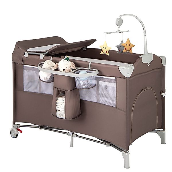 COSTWAY Baby-Reisebett 2 Ebenen 4 in günstig online kaufen