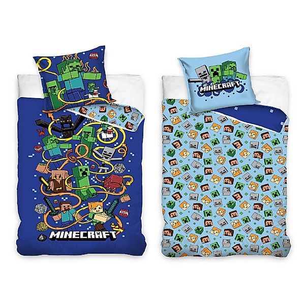 Familando Kinderbettwäsche Minecraft Slurp 135x200 80x80 günstig online kaufen