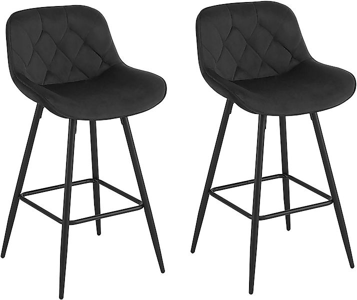 EUGAD Barhocker (2 St), Samt Barstühle, ergonomisch, mit Metallbeinen, Fußs günstig online kaufen