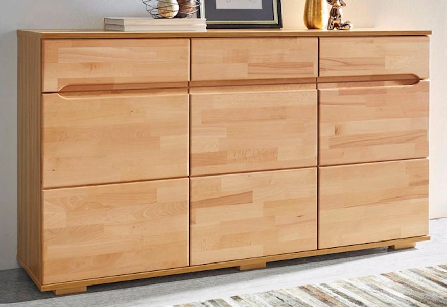 Home affaire Sideboard "Vetro,150cm breit,40 cm tief, Fronten Massivholz,6 günstig online kaufen