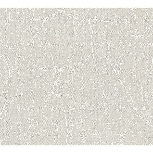 PROFHOME 305074-GU Tapete Floral metallische Akzente Creme Perl-Weiß 0,53 m günstig online kaufen