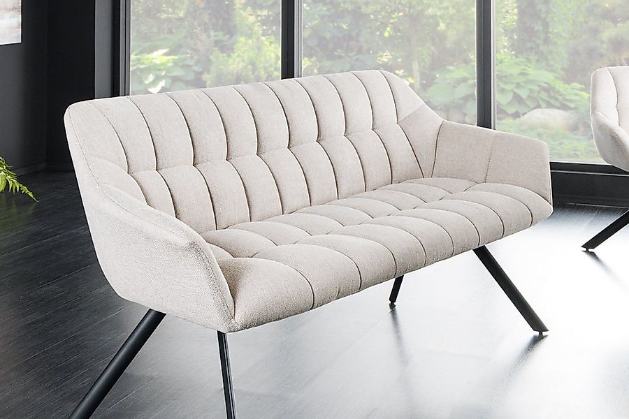 riess-ambiente Sitzbank PAPILLON 165cm champagner beige - Stoff, Metall-Füß günstig online kaufen