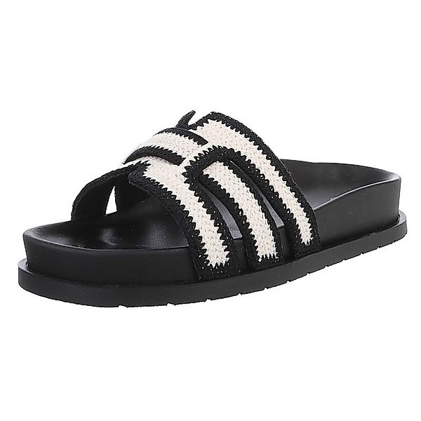 Ital-Design Moderne Damen Sandalen mit Schwarz-Weiß-Design günstig online kaufen