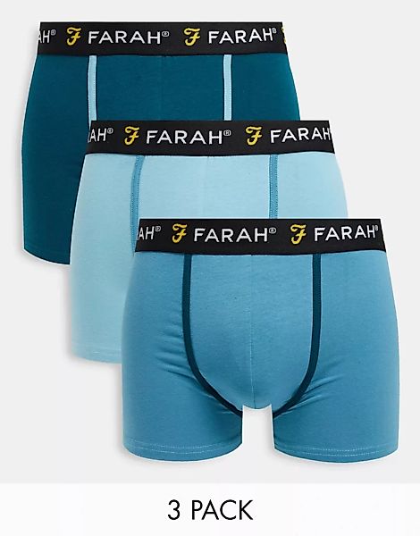 Farah – Mariposa – 3er-Pack Boxershorts in Grün günstig online kaufen