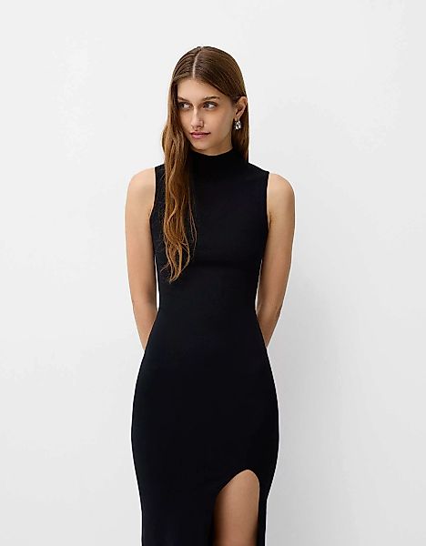 Bershka Midikleid Mit Rollkragen Damen S Schwarz günstig online kaufen