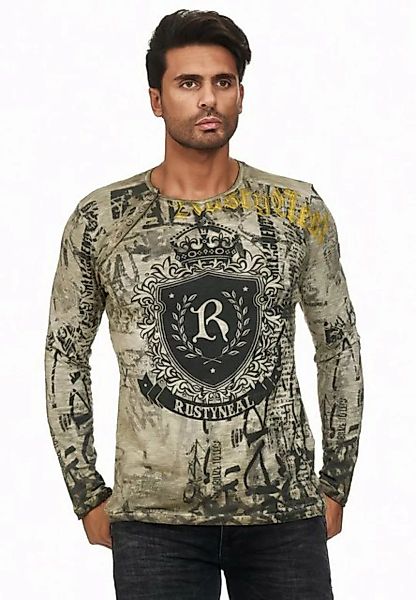Rusty Neal Langarmshirt aus hochwertigem Stoff mit Rundhals günstig online kaufen