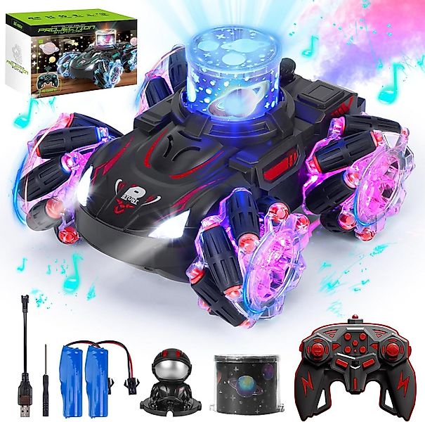 Thedttoy RC-Auto RC-Stunt-Auto 2,4 GHz mit LED Licht Musik Spray und Projek günstig online kaufen