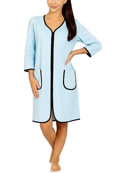 Aquarti Damenbademantel Damen Bademantel Morgenmantel Reißverschluss Hausma günstig online kaufen