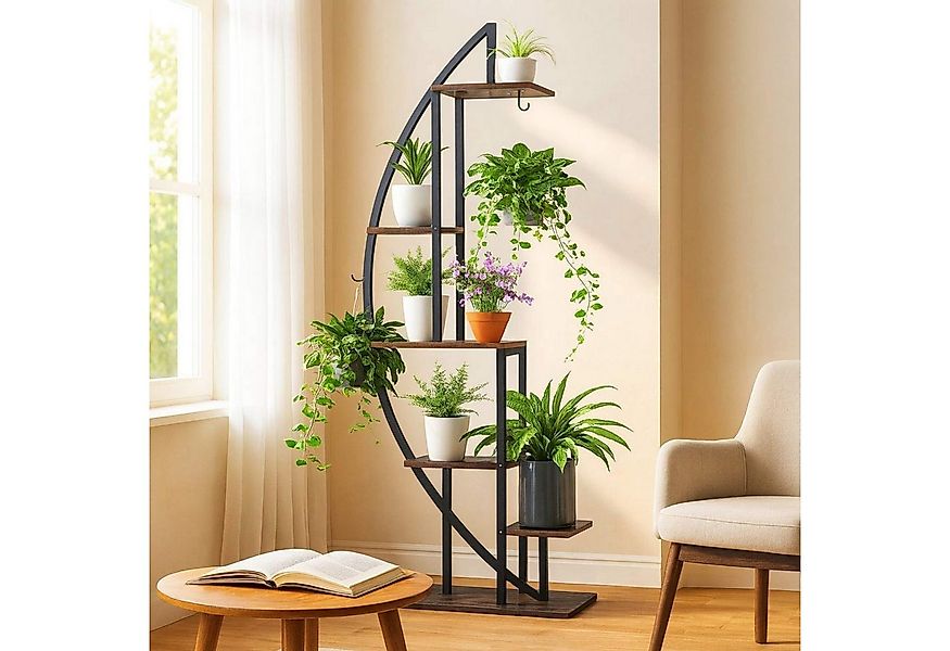DanDiBo Blumenständer Blumenregal indoor 160 cm Hoch Schwarz Halbrund Blume günstig online kaufen