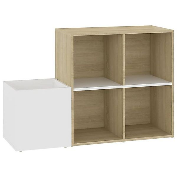 furnicato Schuhschrank Flur-Weiß Sonoma Eiche 105x35,5x70cm Holzwerkstoff ( günstig online kaufen