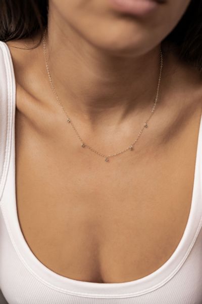 Hey Happiness Silberkette Kristall Anhänger, 18K günstig online kaufen