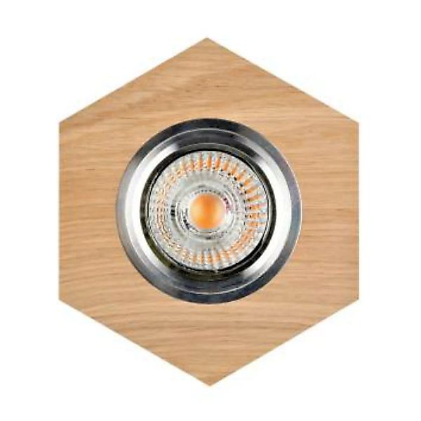Runde Einbauleuchte Holz mit LED Ø9,5cm flexibel günstig online kaufen