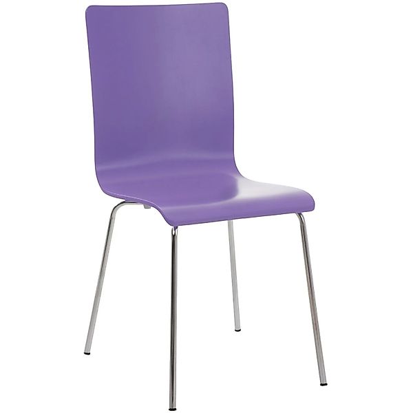 DELUKE Besucherstuhl PEPE 87x43x47cm Lila Holz Metall In Chromoptik Gestell günstig online kaufen