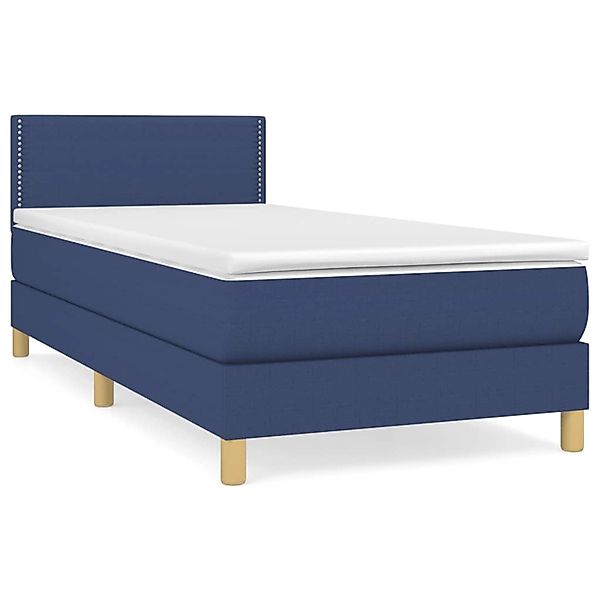 vidaXL Boxspringbett mit Matratze Blau 80x200 cm Stoff1373080 günstig online kaufen