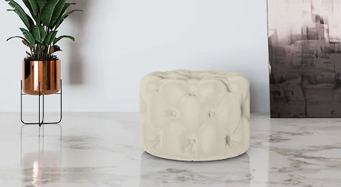 Places of Style Hocker »FOLLINA«, Polsterhocker mit klassischer Chesterfiel günstig online kaufen