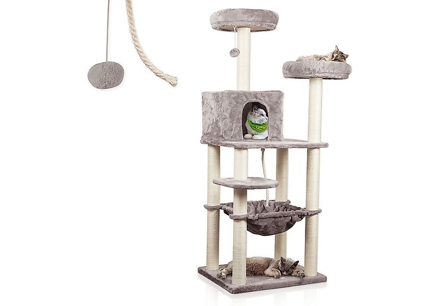 Lycce Kratzbaum Kratzbaum ROYAL Katzenbaum mit Katzenhöhle und Katzenhängem günstig online kaufen