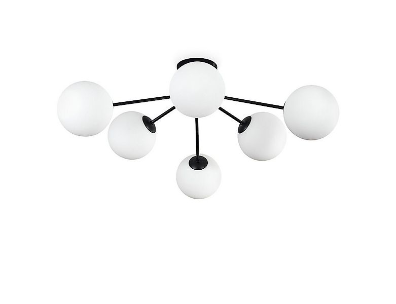 hofstein Deckenleuchte Deckenlampe aus Metall/Glas in Schwarz/Weiß, ohne Le günstig online kaufen