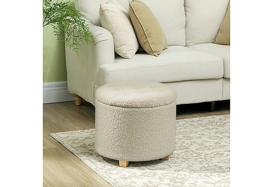 HOMCOM Sitzhocker mit Stauraum, Deckel, Kaschmiroptik (Truhenbank, 1 St., P günstig online kaufen