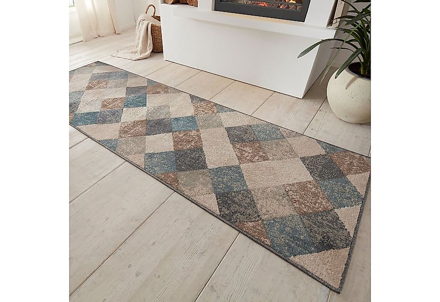 HANSE Home Teppich Bakke, rechteckig, Höhe: 8 mm, Kurzflor, Läufer, Rauten- günstig online kaufen