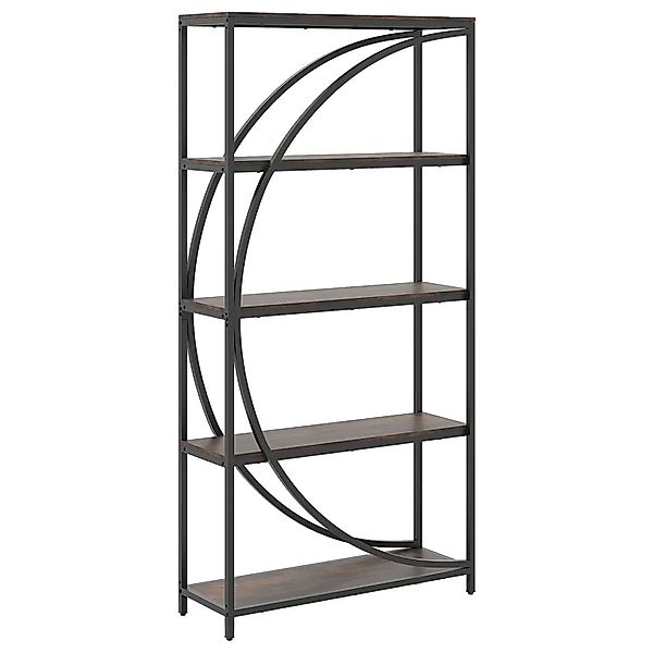 Costway Geometrisches Bücherregal Holz & Metall ‎Braun 86 x 30 x 175 cm günstig online kaufen