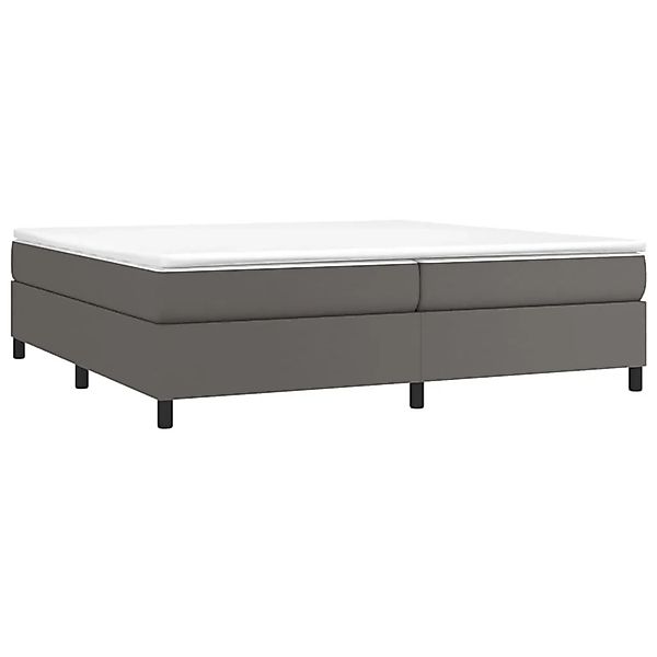 vidaXL Boxspringbett mit Matratze Grau 200x200 cm Kunstleder 3144630 günstig online kaufen
